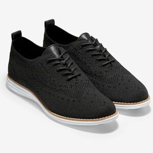 COLE HAAN WOMEN'S ORIGINAL GRAND STITCHLITE WINGSTOP OXFORD BLACK KNIT 9.5
